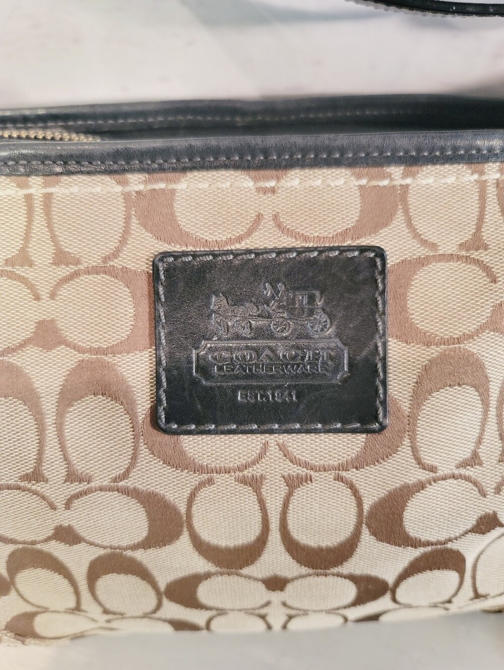 Vintage Y2K Coach Signature Canvas Hobo Crossbody-Shoulder Bag Brown Tan 12594 - Picture 16 of 16